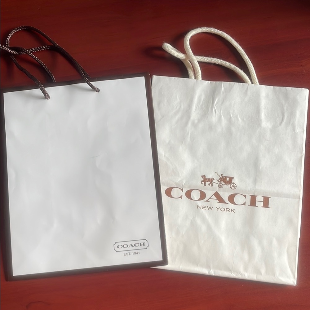 ✨5 for $20✨ 2 Coach White and Cream Shopping Bags
